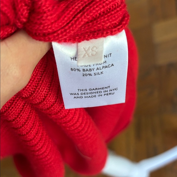 HESPERIOS ♥️ Archimedes Knit Alpaca/Silk Skirt with Pockets in Poppy Red - Picture 10 of 12